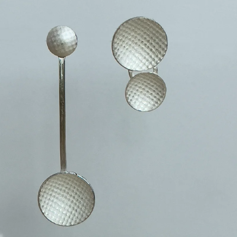 Textured Asymmetric Disc Earrings