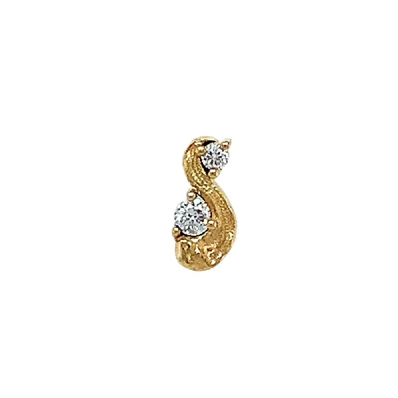 Single Diamond & Gold Stud Earring - "Renoir Breeze"