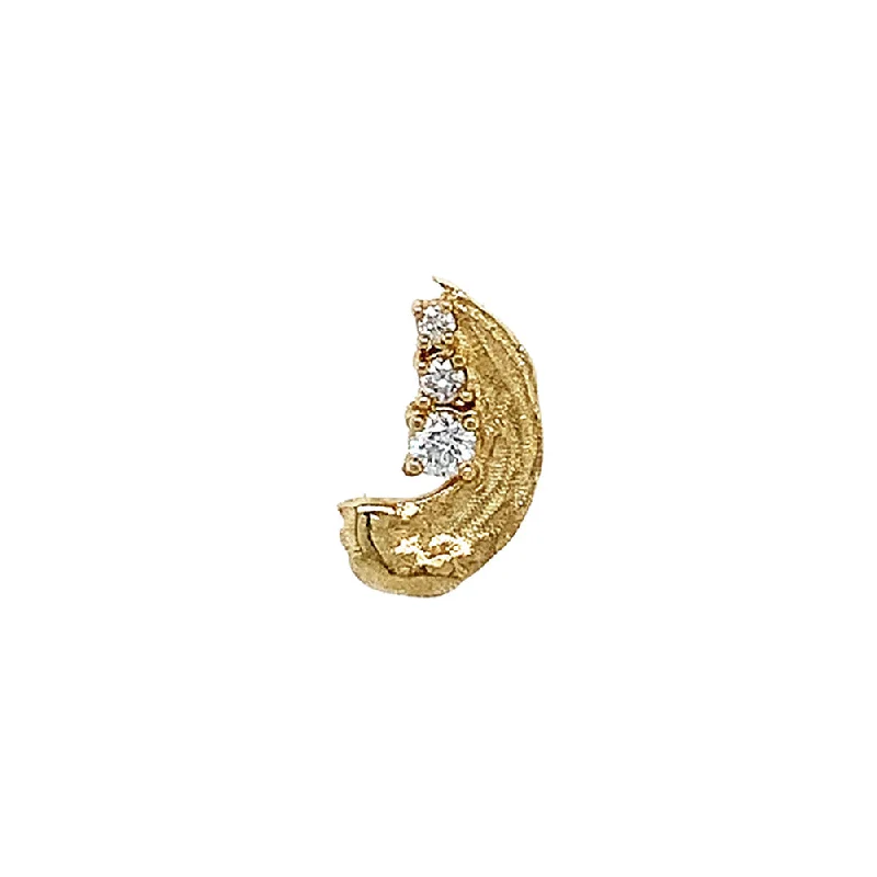 Single Gold & Diamond Stud Earring - "Renoir"