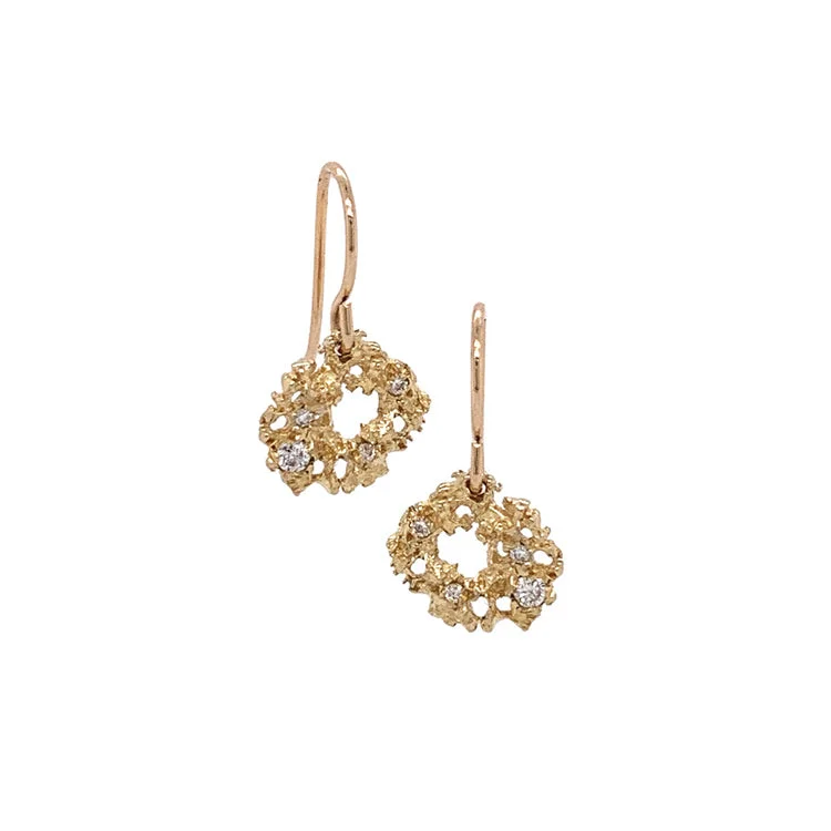 Yellow Gold and Diamond Earrings - "Nebula"