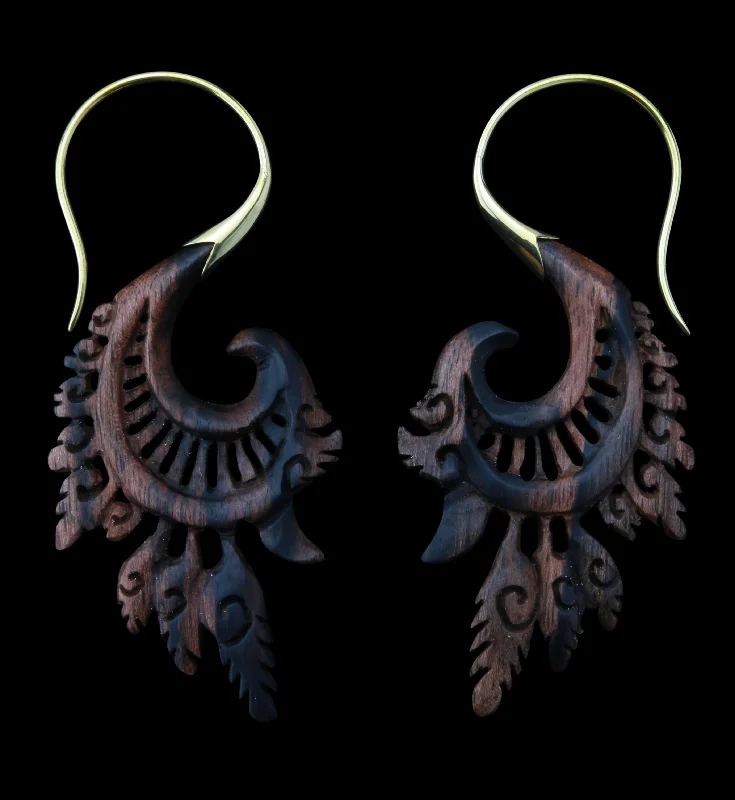 18G Alary Brass Areng Wood Hangers / Earrings