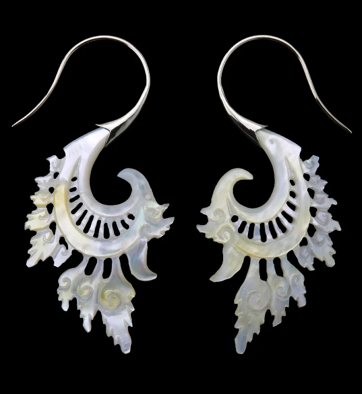 18G Alary White Brass MOP Hangers / Earrings