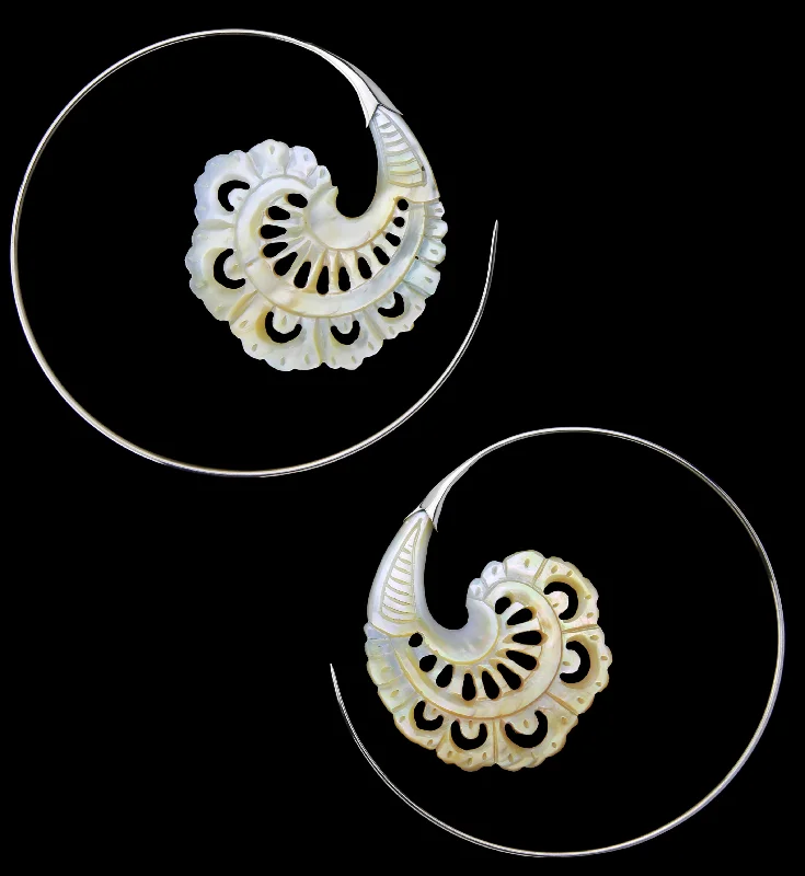 18G Baroque White Brass MOP Hangers / Earrings