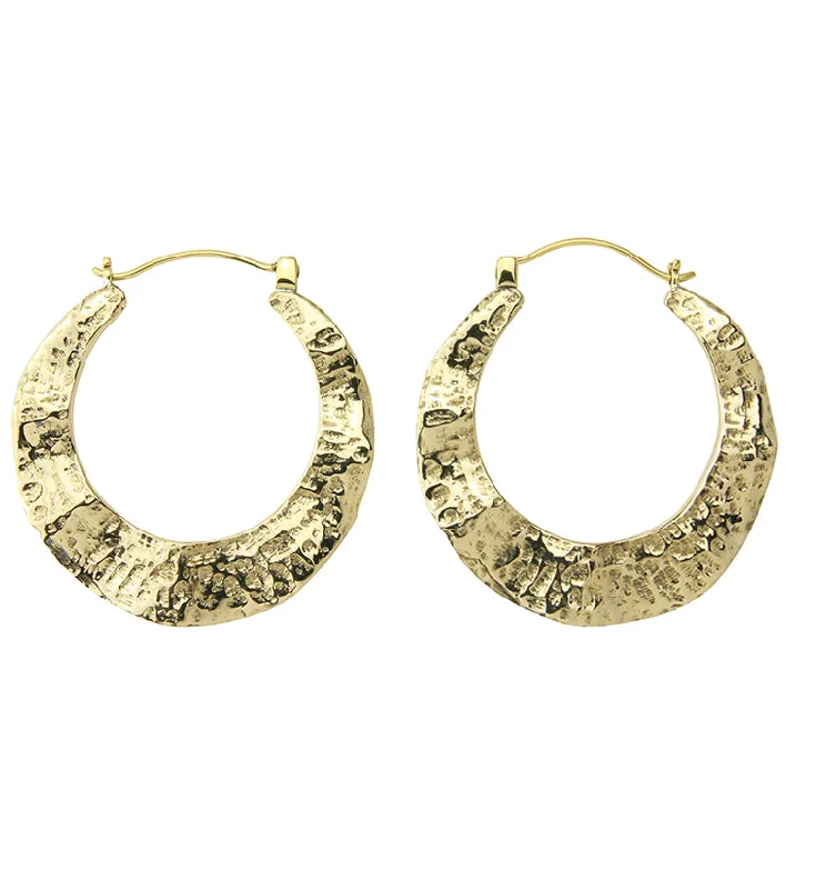 18G Hammered Tunnel Brass Hangers / Earrings