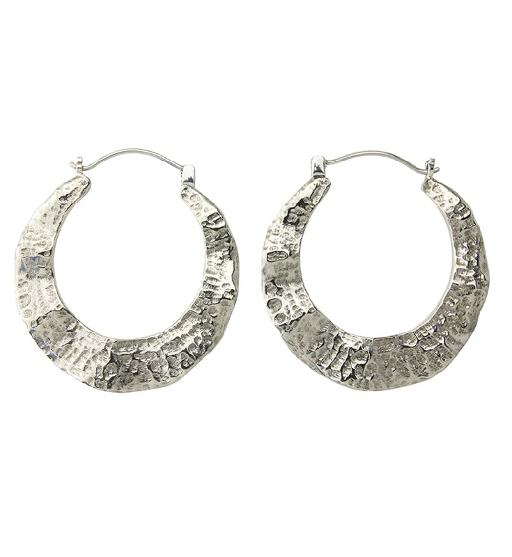 18G Hammered Tunnel White Brass Hangers / Earrings