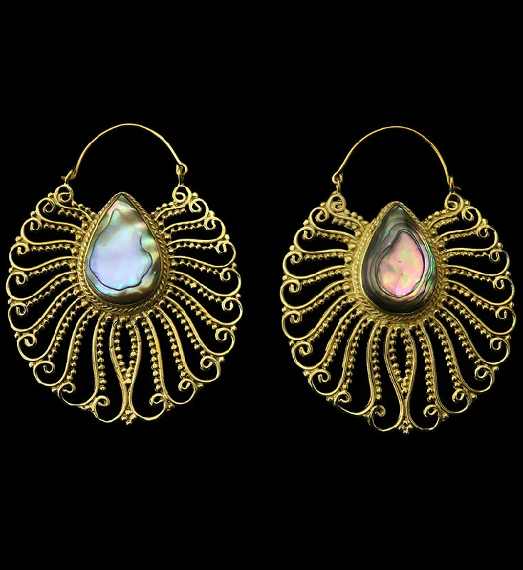 18G Tress Abalone Brass Hangers / Earrings