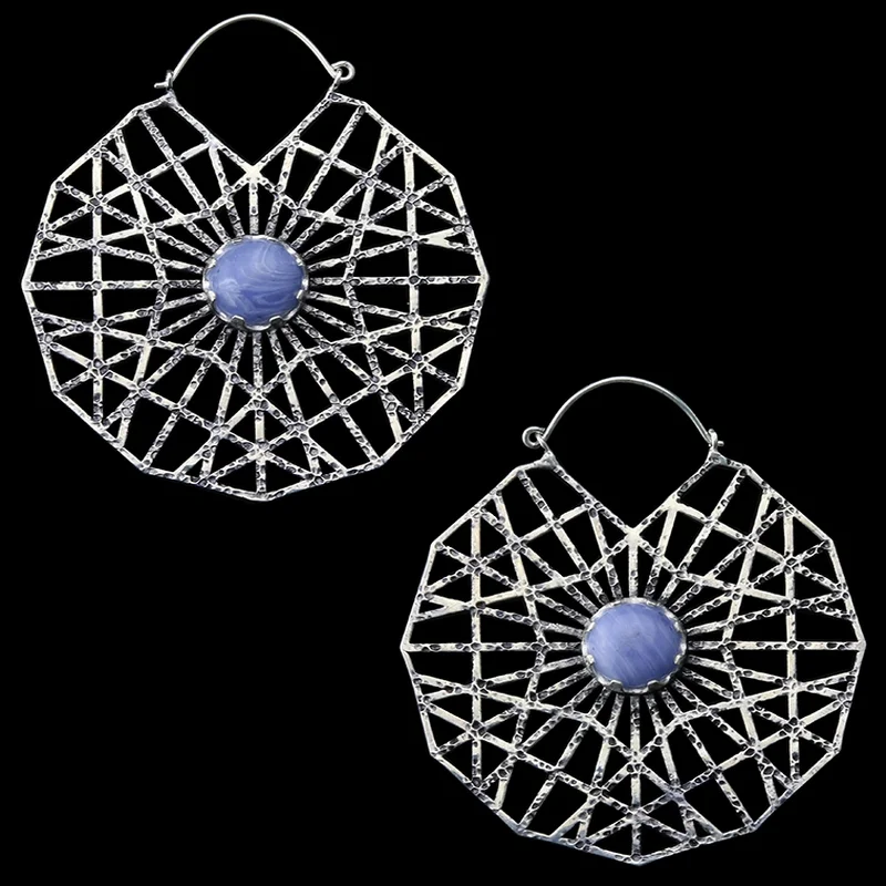 Blue Line Agate Arenaceous Earrings - Weights