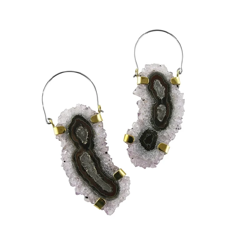 Flint Amethyst Titanium Hangers - Earrings