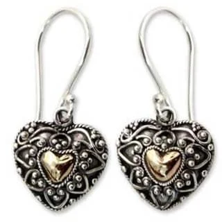 Handmade Sterling Silver 'Sweetheart' Heart Earrings (Indonesia)