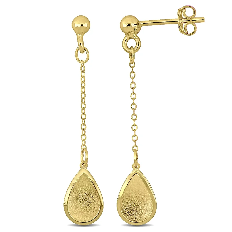 Miadora 14K Yellow Gold Pear Fashion Earrings