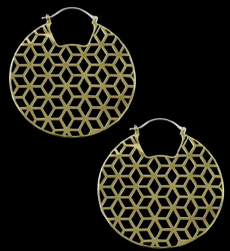 Rhombi Brass Earrings - Weights