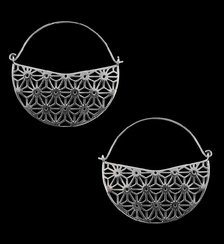 Silver Asanoha Titanium Hangers - Earrings