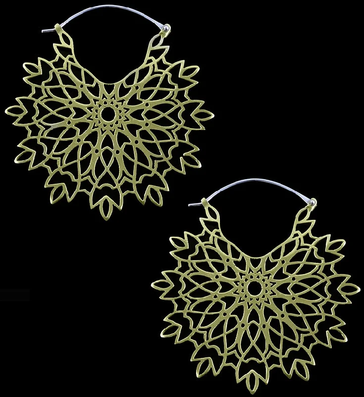 Snowflake Brass Earrings - Weights