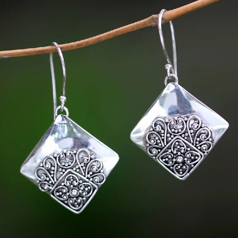 Sterling Silver 'Besakih Garden' Earrings