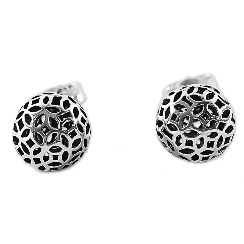 Sterling Silver 'Bursting Stars' Earrings (Thailand) - 0.3D