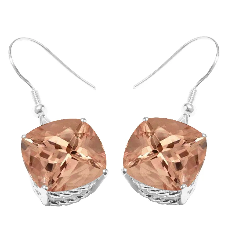 Sterling Silver with Morganite Dangle Earring