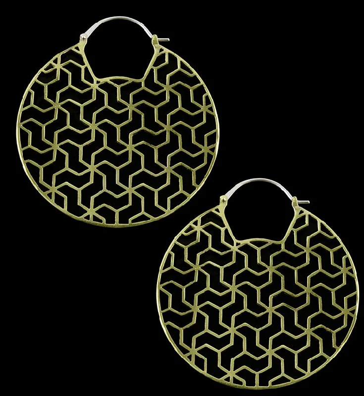 Tessellation Brass Earrings - Weights